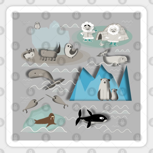 arctic animals Magnet by bruxamagica